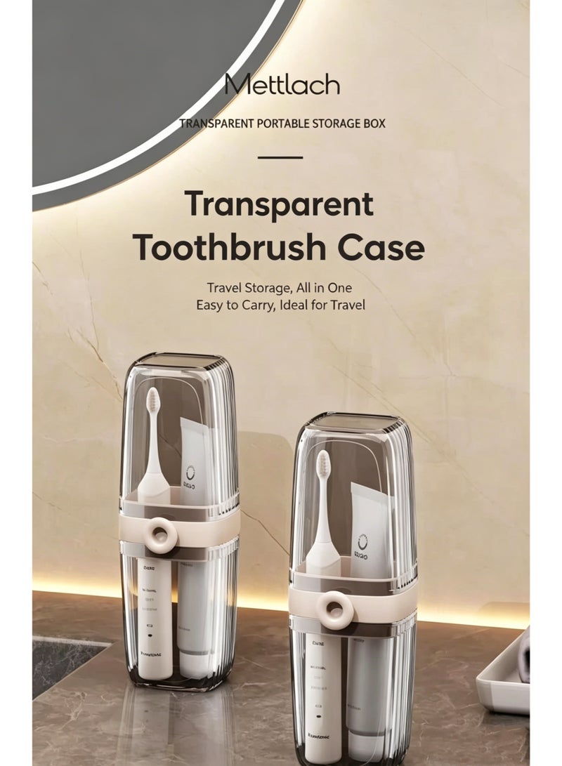 Travel Toothbrush Holder Set, Portable Toothpaste Storage Organizer with Cup and Toothbrush Holder, Lightweight Bathroom Storage for Home and Travel Use - Image 2