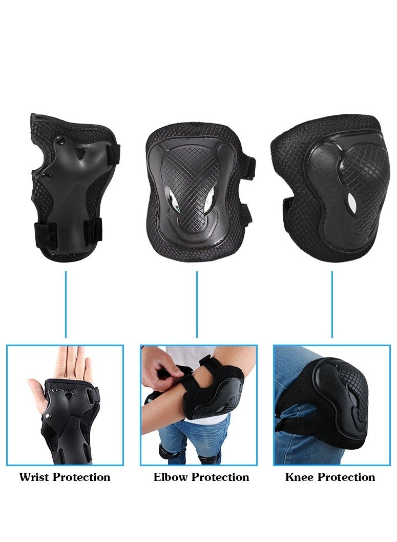 G-140 Adults Protective Gear Set 6PCS for Skating Cycling Scooter, Black - Image 3