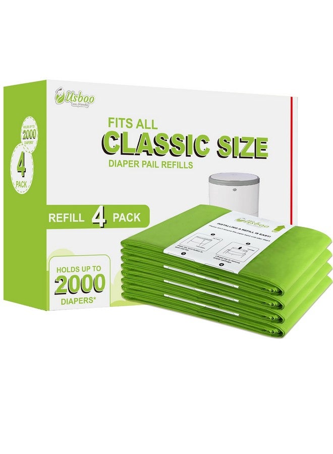 USBOO Refills Compatible with Dekor CLASSIC Diaper Pail Refills | 4 Pack | Disposable Diaper Pail Refill | Extra Thickness | Quick & Easy to Replace | Cherry Blossom Scented | Holds up to 2000 Diapers - Image 1