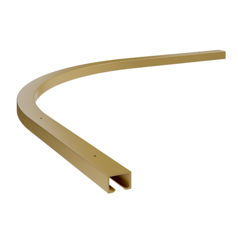 EverTrack Curtain Track - Corner Section for Ceiling Curtain Track - USA Made - 90 Degree Bend, Satin Brass - Image 1