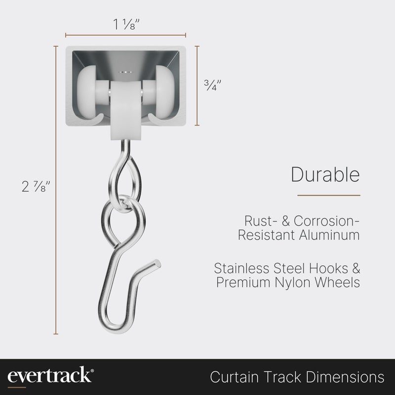 EverTrack Curtain Track - Corner Section for Ceiling Curtain Track - USA Made - 90 Degree Bend, Satin Brass - Image 5