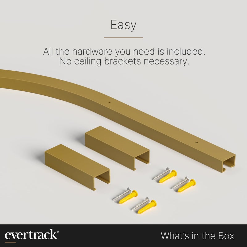 EverTrack Curtain Track - Corner Section for Ceiling Curtain Track - USA Made - 90 Degree Bend, Satin Brass - Image 4