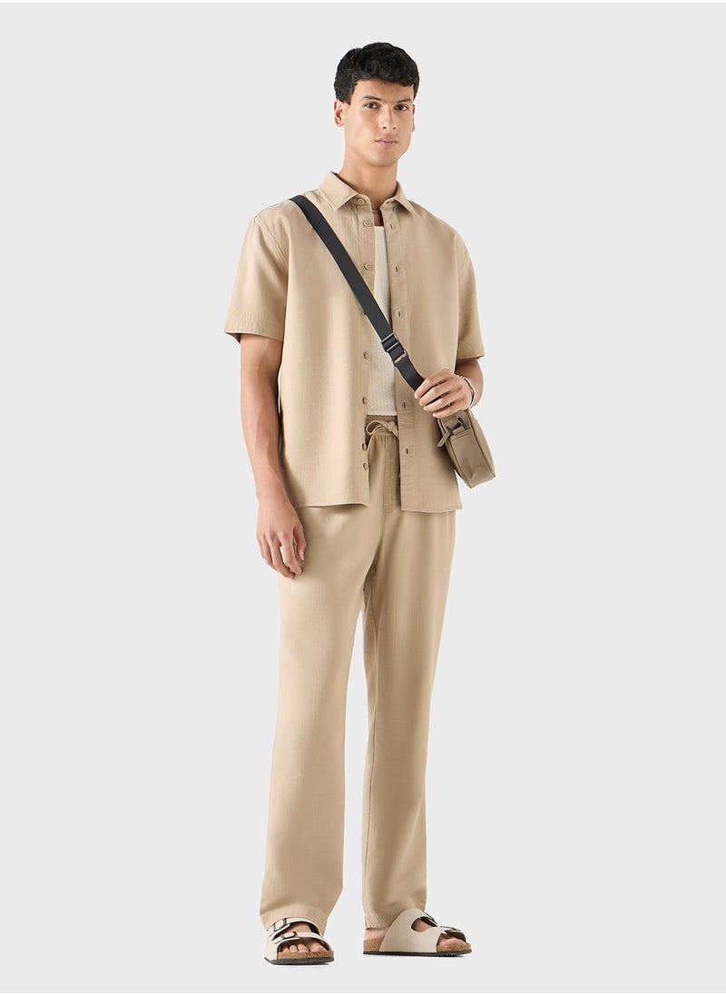 Iconic Iconic Textured Shirt with Short Sleeves  - Image 4