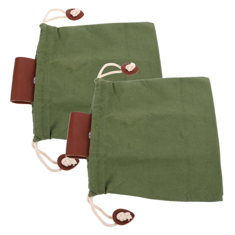 Canvas Foraging Pouch Foldable Outdoor Belt Bag for Fruit Picking Hiking Camping - Image 2