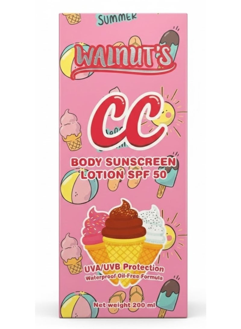 Cc Walnut's CC Body Sunscreen Lotion SPF50 200ml