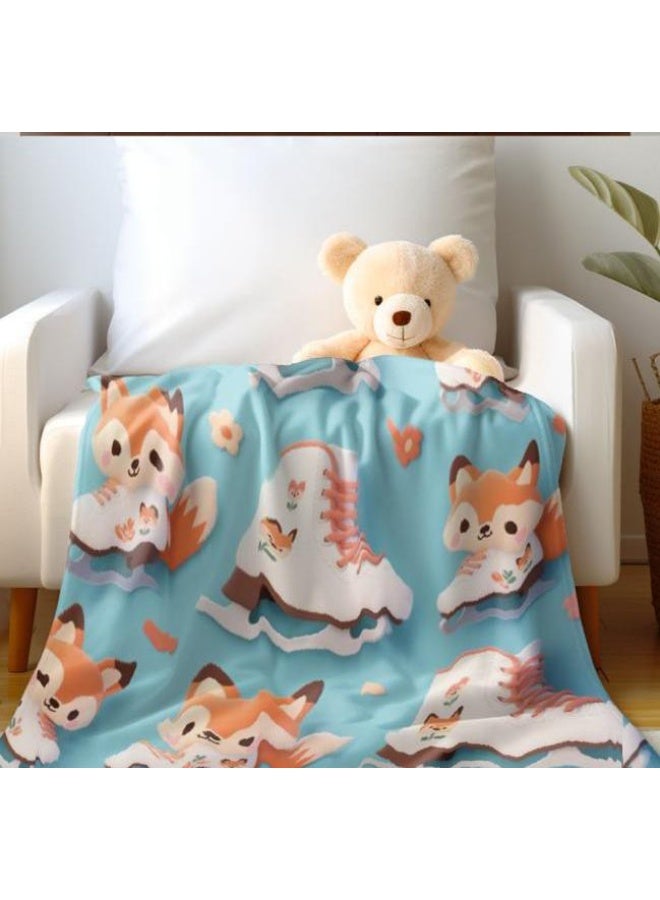 عام بطانية رقيقة من الفانيلا الكرتونية للأطفال والرضع (دافئة ومريحة، ومناسبة للنوم والألعاب) 70 سم * 100 سم - Image 1