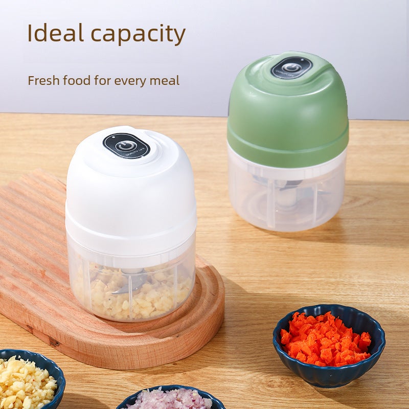 Garlic puree household small electric garlic mixer kitchen wireless meat grinder baby portable auxiliary food cooking machine(250ml green) - Image 3