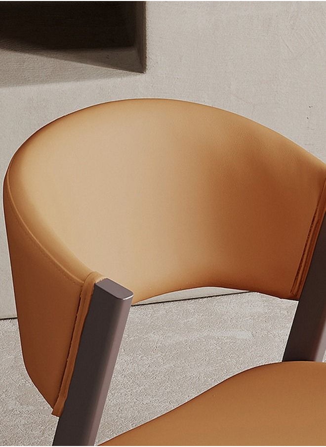 Neo Front Neo Front Dining Chair Steel Tripod Ultra-fine PU leather high resilience sponge Brown color frame, brown leather, suitable for restaurants M62-2068-25 Brown  - Image 3