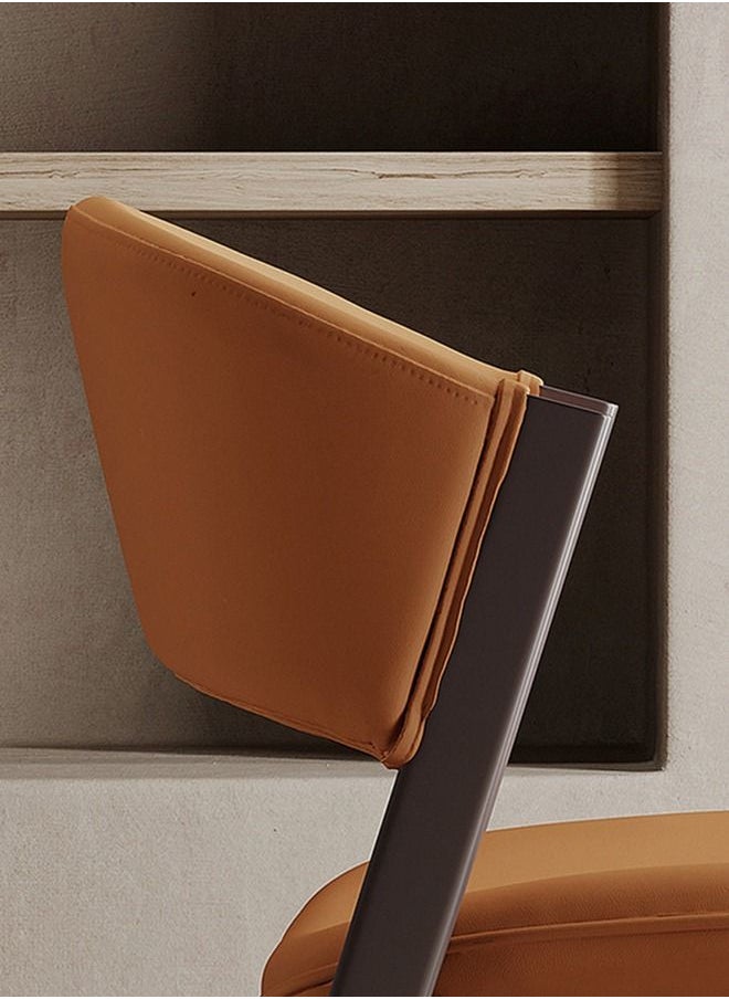 Neo Front Neo Front Dining Chair Steel Tripod Ultra-fine PU leather high resilience sponge Brown color frame, brown leather, suitable for restaurants M62-2068-25 Brown  - Image 5