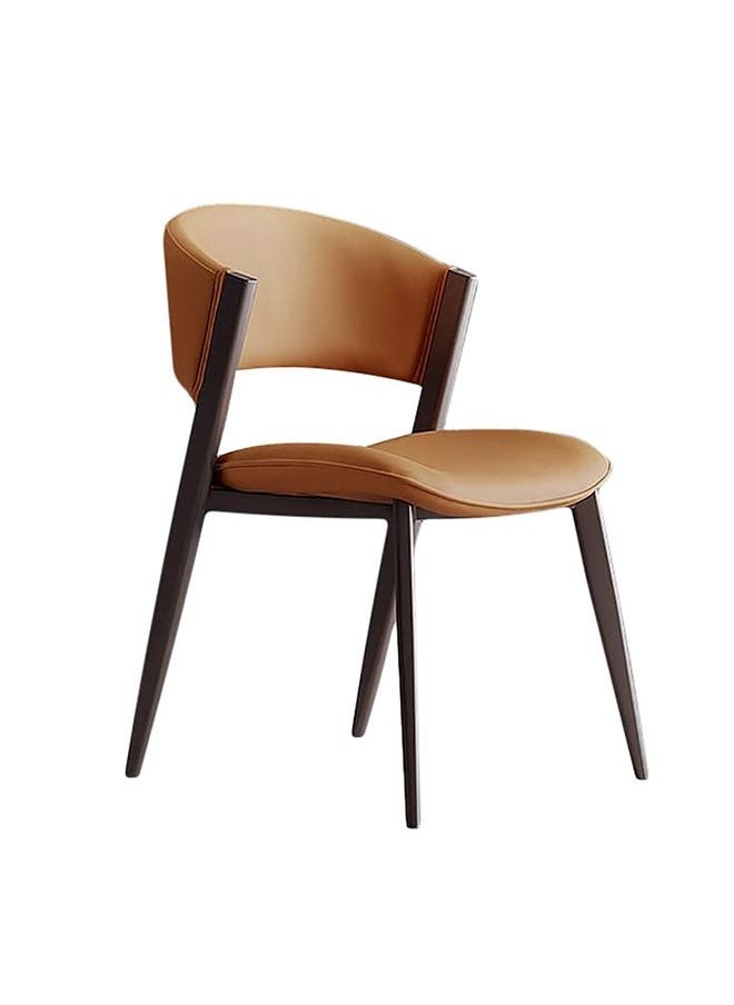 Neo Front Neo Front Dining Chair Steel Tripod Ultra-fine PU leather high resilience sponge Brown color frame, brown leather, suitable for restaurants M62-2068-25 Brown  - Image 1