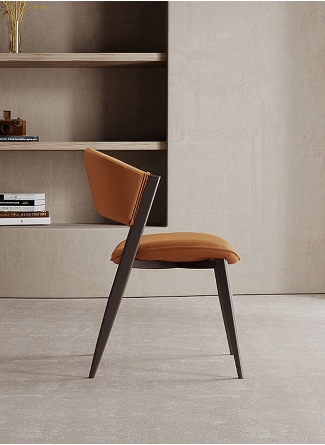 Neo Front Neo Front Dining Chair Steel Tripod Ultra-fine PU leather high resilience sponge Brown color frame, brown leather, suitable for restaurants M62-2068-25 Brown  - Image 4