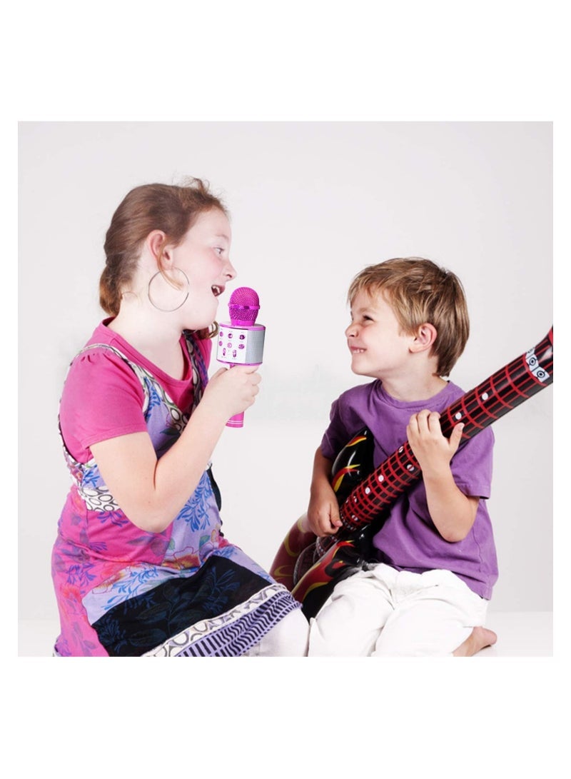 Gifts for Girls Age 4-10, Wireless Bluetooth Karaoke Microphone for Kids Girls Gifts for 5-10 Year Old Girls Toys for 5-10 Year Old Girls Boys Pink KIBM1 - Image 3