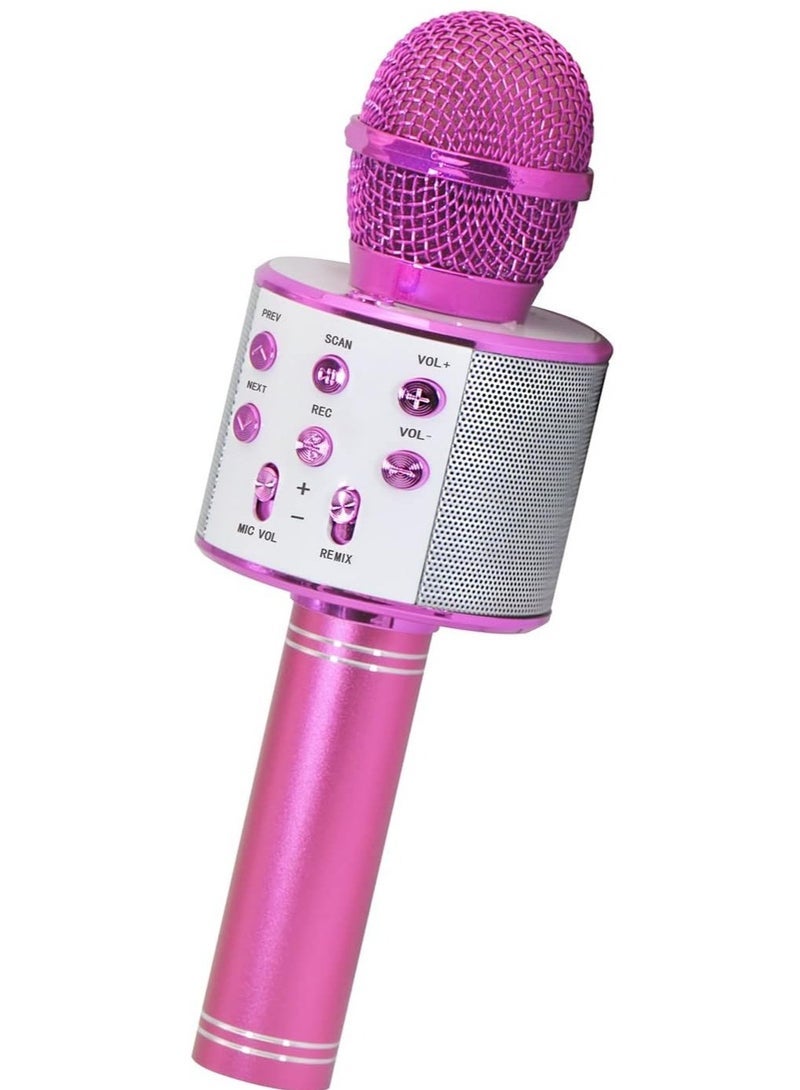 Gifts for Girls Age 4-10, Wireless Bluetooth Karaoke Microphone for Kids Girls Gifts for 5-10 Year Old Girls Toys for 5-10 Year Old Girls Boys Pink KIBM1 - Image 1