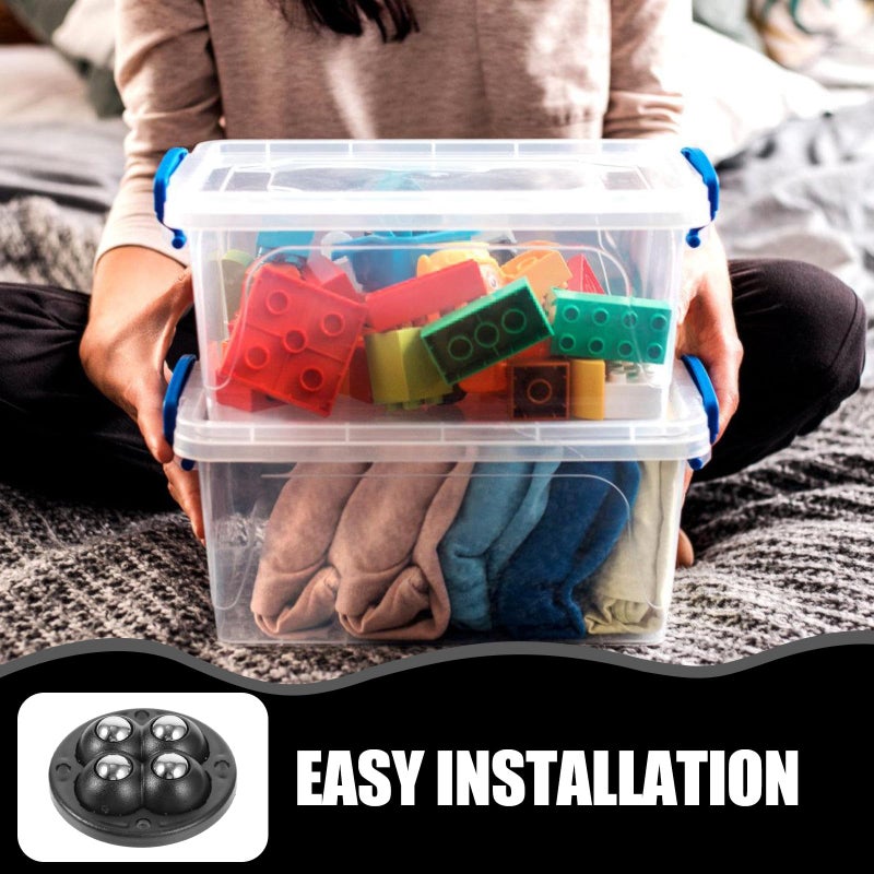 4Pcs Self Adhesive Mini Swivel Casters Wheels For Furniture Storage Bins Trash Cans - Image 5