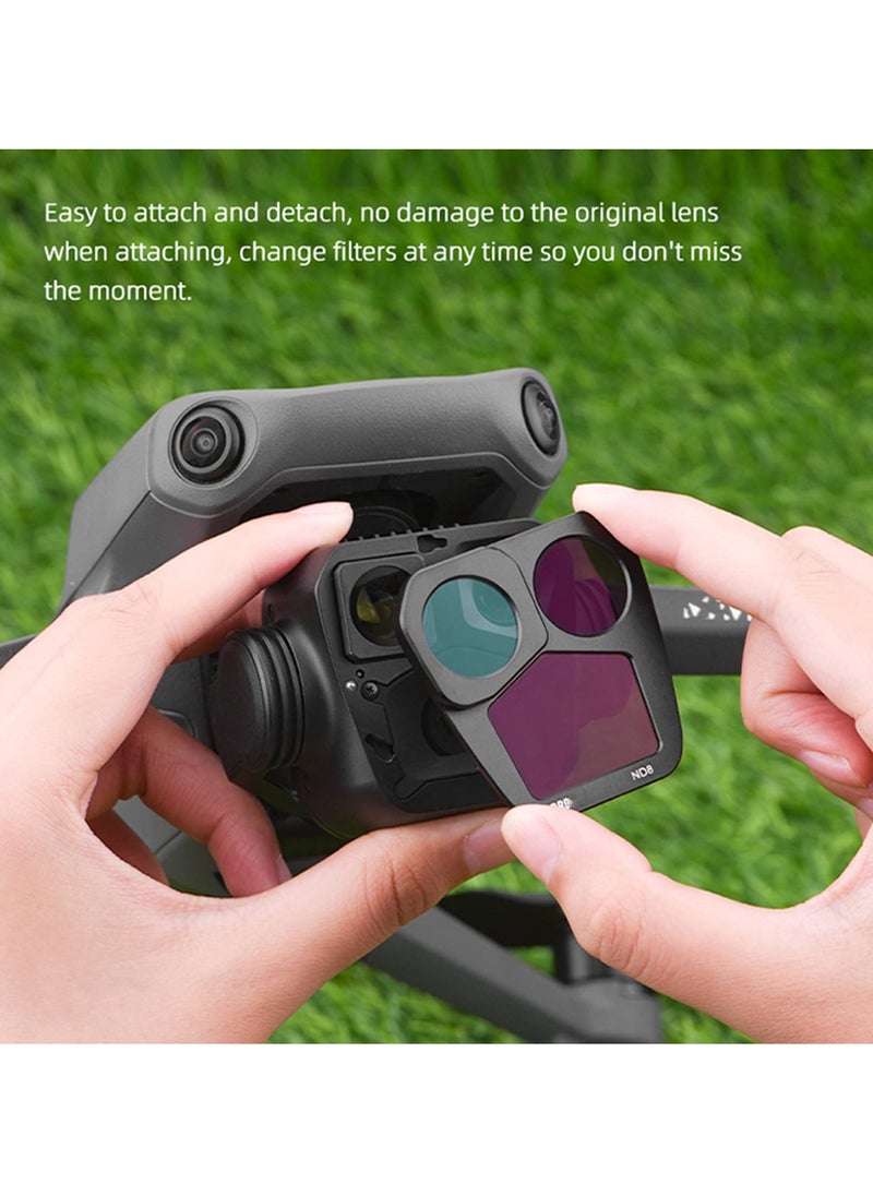 SYOSI - SYOSI ND Filter Set Compatible with DJI Mavic 3 Pro, 4 Pcs Polarizing Neutral Density Filters ND8, ND16, ND32, ND64 Variable ND Filter with Ultra Slim Frame Multi Coated HD Optical Glass - Image 1