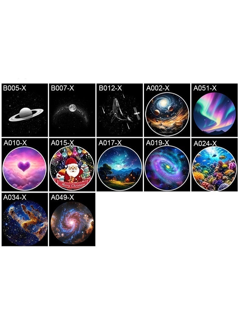 12PCS Interchangeable Star Projector Night Light USB Galaxy Atmosphere Lamp, 12 Replaceable Projection Films, Romantic Starry Sky Projector for Bedroom, Nursery, Kids Room & Car Interior, In-Car Projector Ambient Lighting, Eye Protection Bedside Sleep Lamp - Image 5