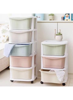 Generic 4-Layer Storage Drawer Cabinet, Easy install, High Quality White/Grey 37x36.5x75 cm 