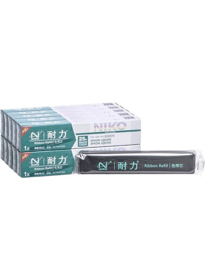 Niko Naili N Lq630Kii Black Ribbon Cartridge, 10-Pack, Compatible With Epson Lq730K, Lq630K, Lq615, Lq635K, Lq735K Printers - Image 1