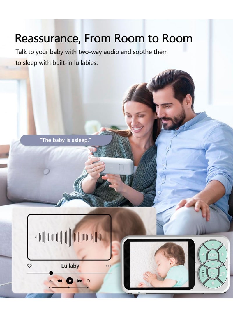 Pelvon Smart Baby Monitor with Camera and Audio, Cute Design, RGB Color Night Light, HD Video, Cry Detection, Temperature Sensor, Two Way Talk, Remote Viewing, Lullabies, Ideal for New Parents - Image 5