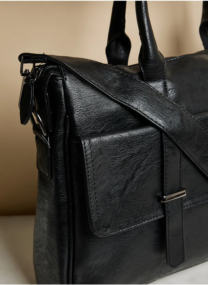 Robert Wood Faux Leather Laptop Bag