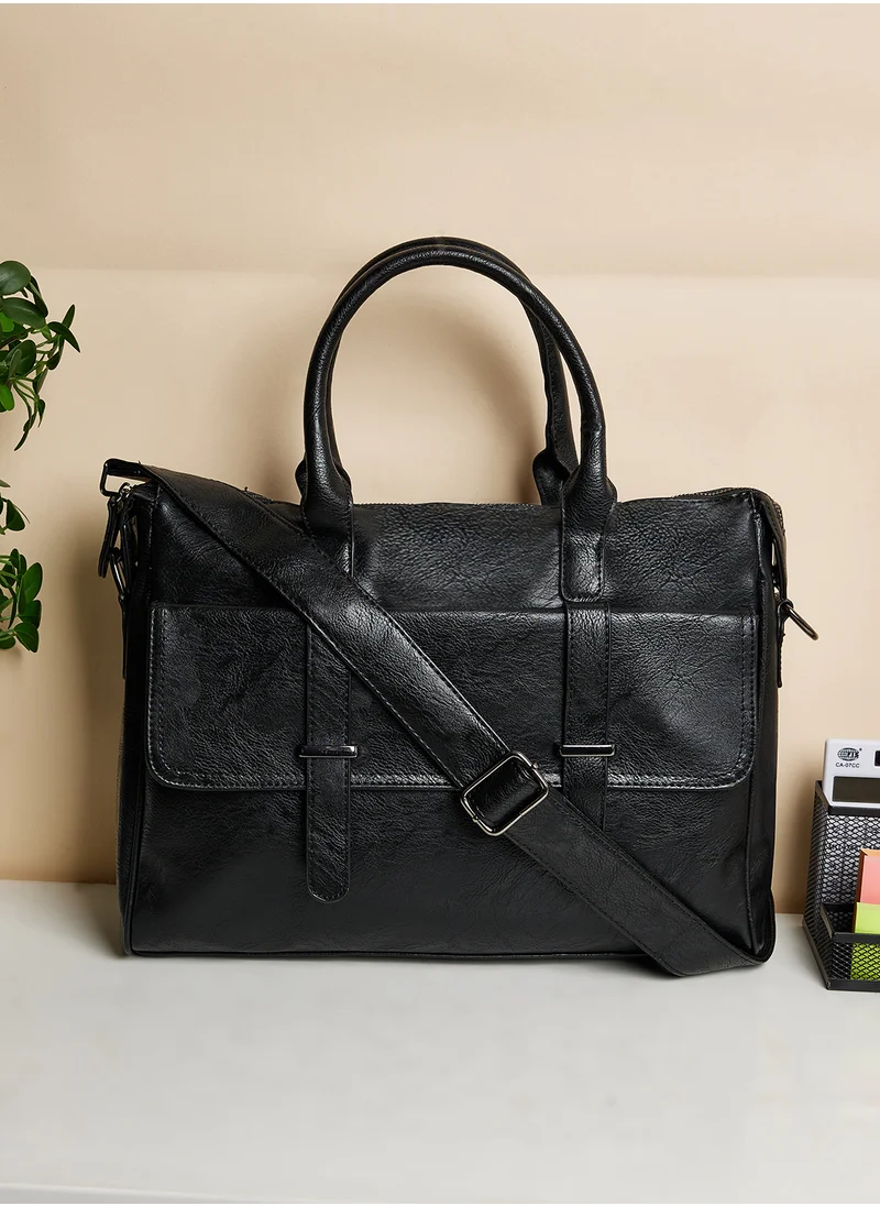 Robert Wood Faux Leather Laptop Bag
