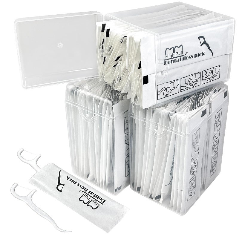 eyxformula 200 Count Individually Wrapped Dental Floss Picks Travel Flossers for Teeth Cleaning and Oral Care Ideal Travel Size Toiletries Wedding Basket Supplies and Guest Bathroom Essentials