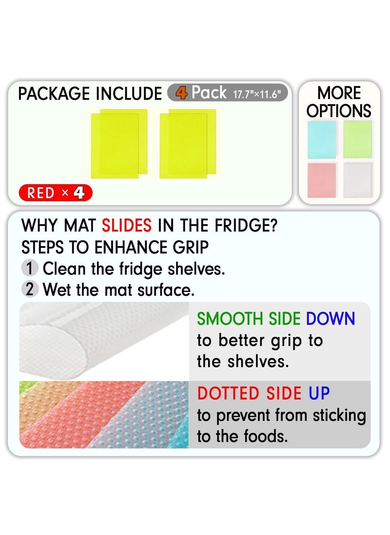 MODERN HOME - 4 Pieces Refrigerator Liners for Shelves, Washable Refrigerator Mats, Kitchen Cover Pads for Shelves, Cupboard, Freezer, Table Mat And Cabinet - Image 1