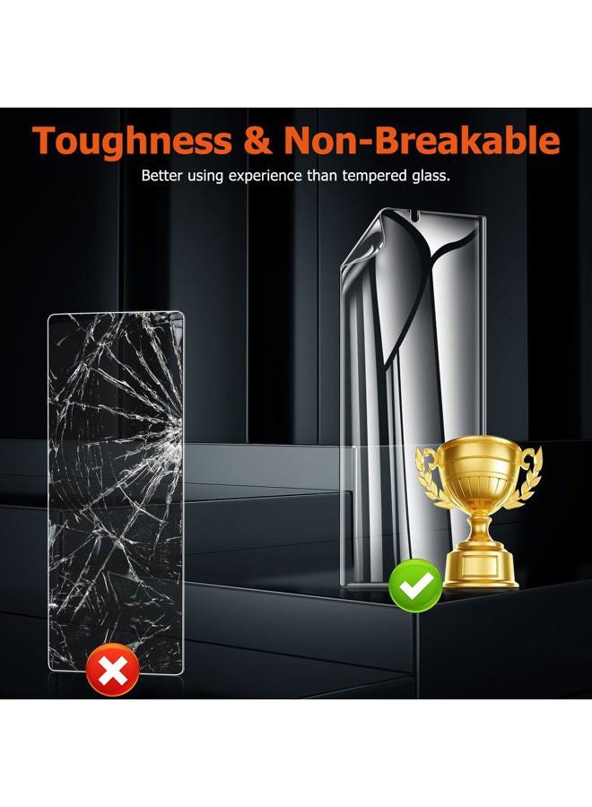 LYWHL 3 Pack Screen Protector for Samsung Galaxy S24 Ultra, Durable Flexible TPU Hydrogel Film, Full Edge Coverage Protection Anti-Scratch Shock-Resistant, Sensitive Touch & Fingerprint Unlock - Image 2