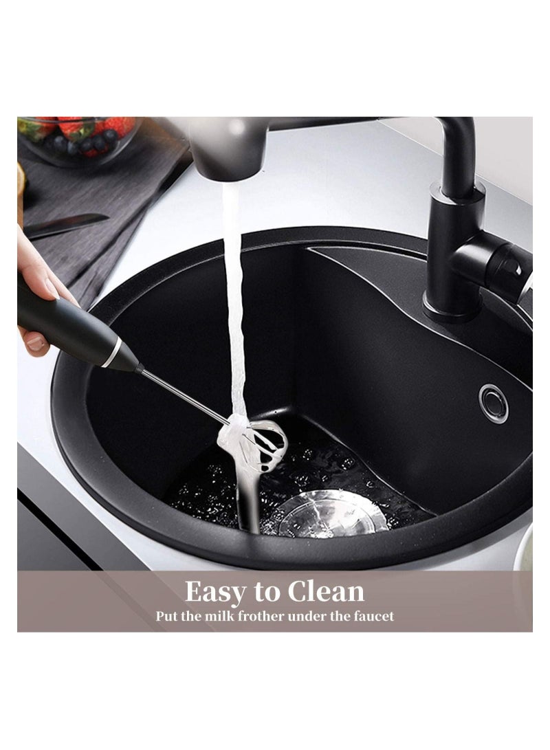 ELTRAZONE Milk Frother USB Rechargeable Handheld Electric Foam Maker with 3 Stainless Whisks 3 Speed Adjustable Perfect for Bulletproof Coffee Lattes Cappuccino Matcha - Image 4