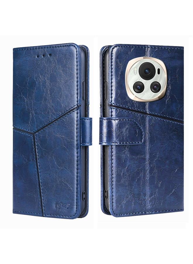 جرين تايجر جراب هاتف Honor Magic6 المصنوع من الجلد بخياطة هندسية - Image 1