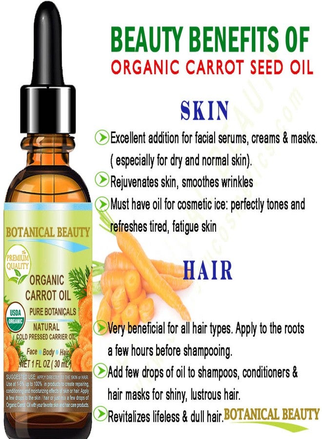 Botanical Beauty Organic CARROT SEED OIL 100% Pure VIRGIN UNREFINED Undiluted Cold Pressed Carrier Oil 2 Fl.oz.‐ 60 ml. for Face, Skin, Body, Hair, Lip, Nails. Rich in Beta Carotene, Vitamin E - Image 5