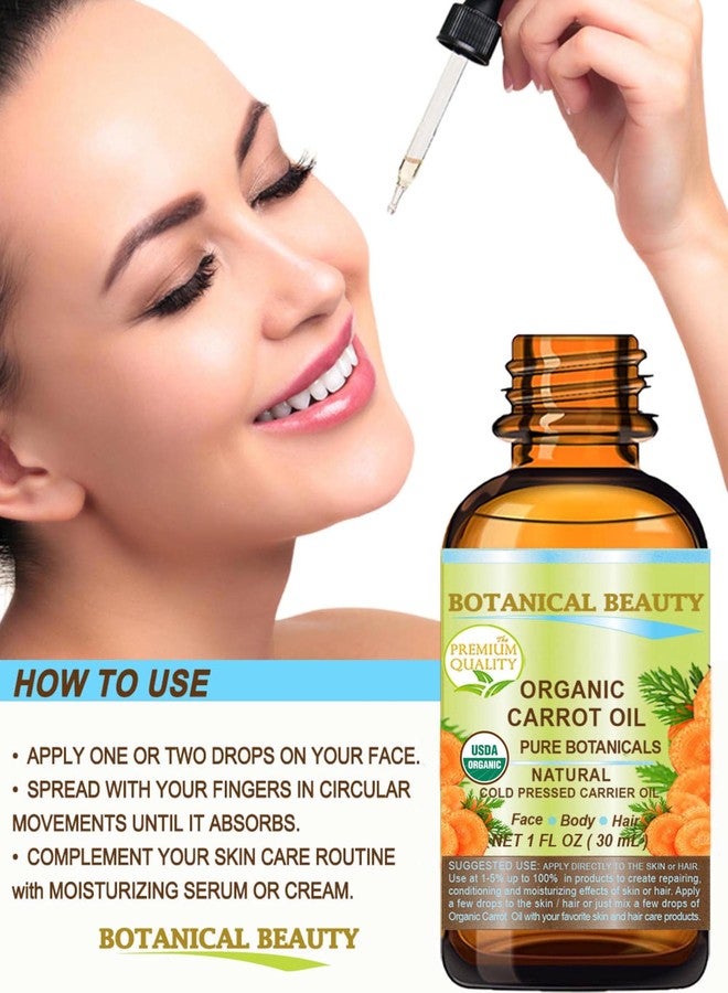 Botanical Beauty Organic CARROT SEED OIL 100% Pure VIRGIN UNREFINED Undiluted Cold Pressed Carrier Oil 2 Fl.oz.‐ 60 ml. for Face, Skin, Body, Hair, Lip, Nails. Rich in Beta Carotene, Vitamin E - Image 4