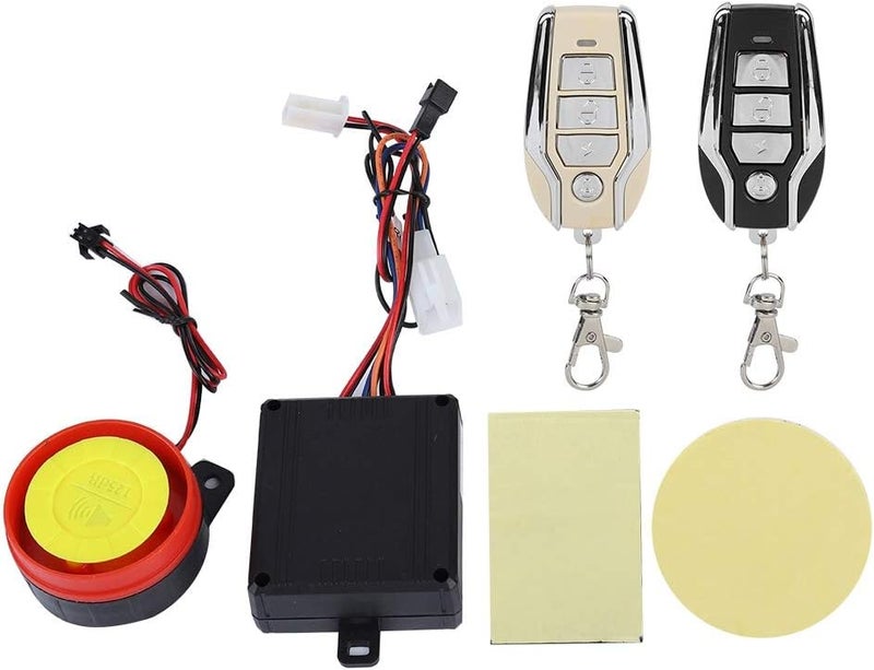 woobles 12V Motorcycle Security Kit Alarm System Anti-Hijacking Cutting Off Remote Engine Start Arming Disarming, Electric Bike Anti-Theft Alarm System, Streetcar Security Alarm Remote Control Engine 125dB - Image 1