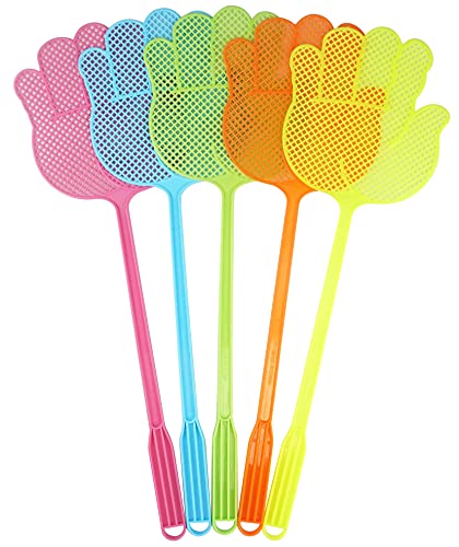 Dirza Fly Swatter - Funny Hand Shaped Fly Swatters - Durable -Colorful Manual Flyswatter Plastic Bug Swatters for Home Indoor Outdoor Classroom Office 5 Pack - Image 1