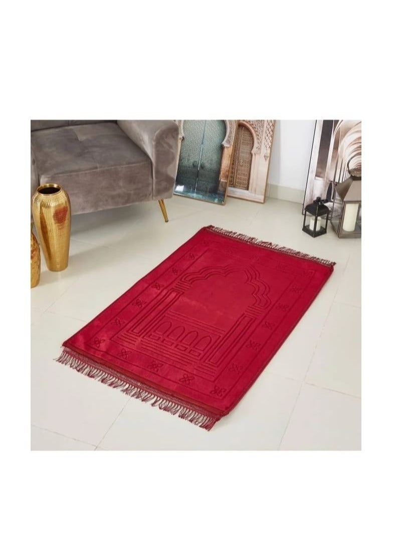 هوم سجادة صلاة مستطيلة - 80x120 سم أحمر 120x80سم - Image 1