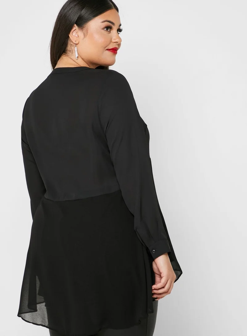 EVANS Sheer Overlay Top