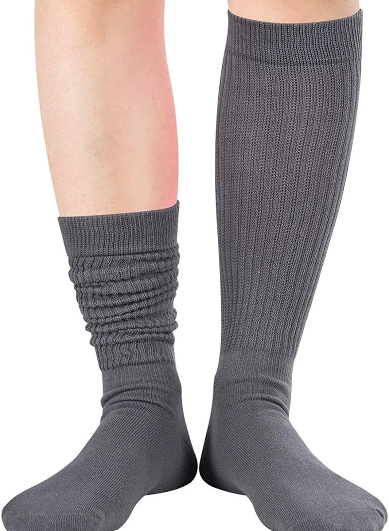 Sweet seven جوارب نسائية أنيقة بتصميم فضفاض - جوارب طويلة من القطن بلون رمادي داكن - Image 5