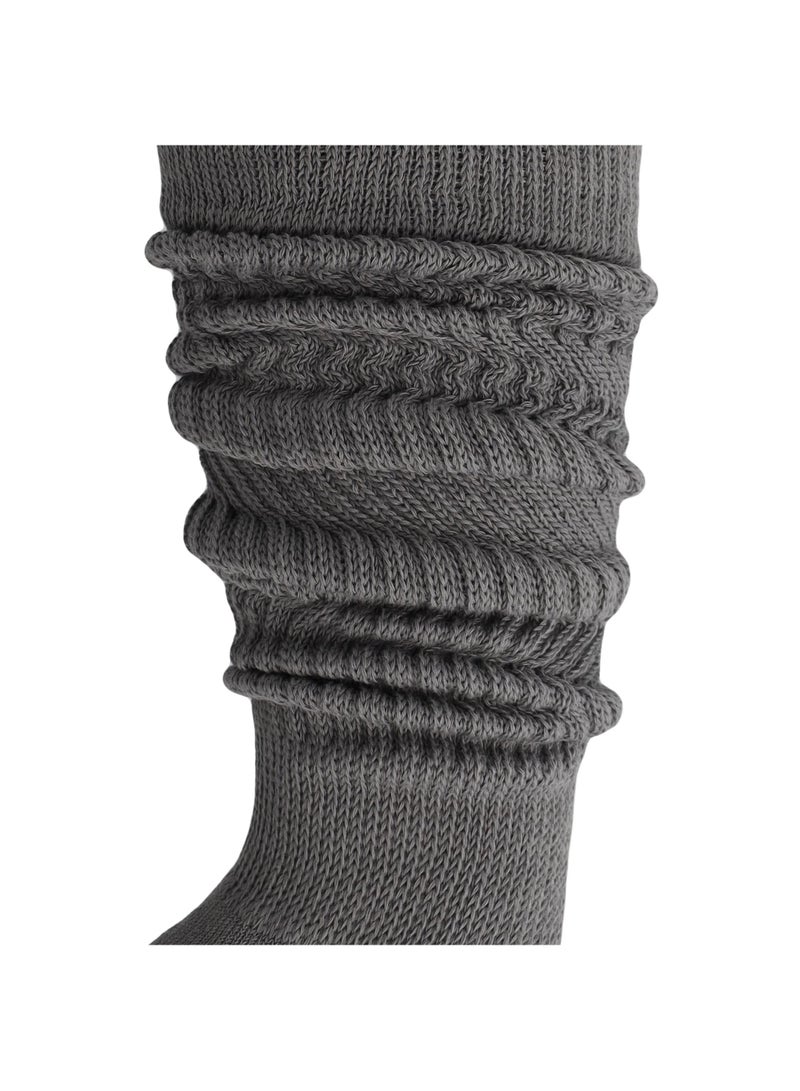 Sweet seven جوارب نسائية أنيقة بتصميم فضفاض - جوارب طويلة من القطن بلون رمادي داكن - Image 3