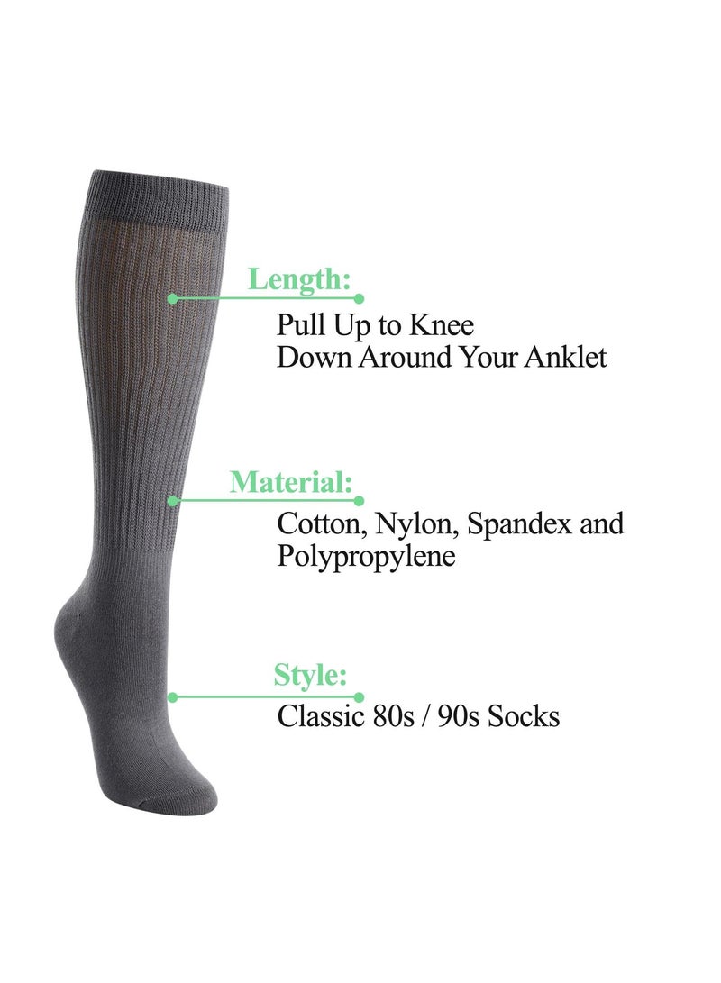 Sweet seven جوارب نسائية أنيقة بتصميم فضفاض - جوارب طويلة من القطن بلون رمادي داكن - Image 4