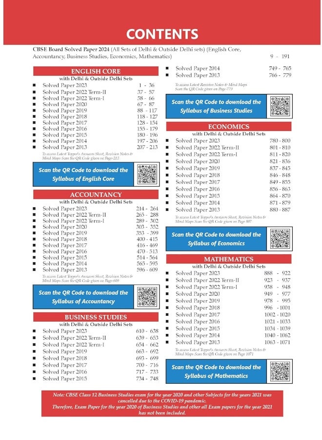 Oswaal CBSE 10 Years Solved Papers Class 12 Commerce - English Core | Mathematics | Accountancy | Economics & Business Studies Book For 2025 Board Exam  - Image 2