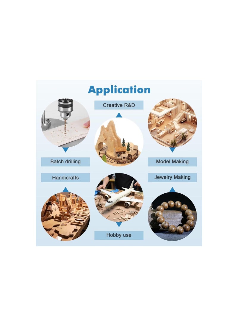 silvercnc - Mini Bench Drill Press Variable Speed Desktop Precision Drill Press 360W Portable Drilling Machine 110V for Wood, Metal, Crafts and Jewelry Making, CNC 795 Motor B10 Chuck, 1.97-inch Drilling Depth - Image 1