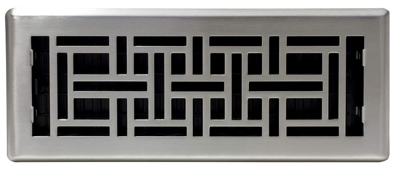 Decor Grates AJH412-NKL Oriental Floor Register, 4x12 Inches, Brushed Nickel - Image 2