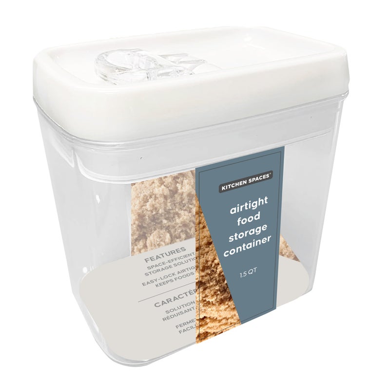 Kitchen Spaces Airtight Food Storage Container Rectangle Dry Goods Organization 15 Quarts