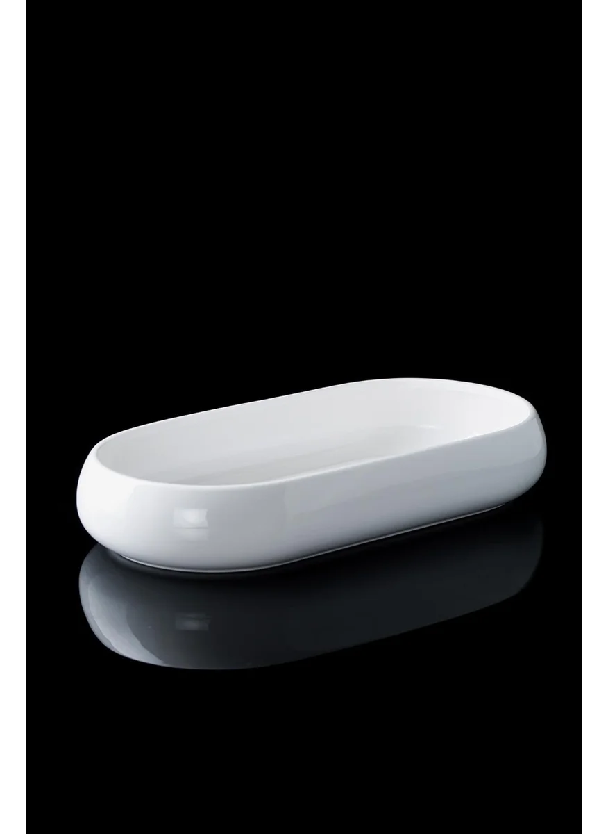 أكار Bianco Perla Porcelain Gondola Bowl - 35 cm