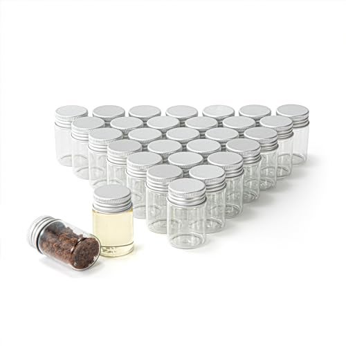 BKMAMLAB 20ml Glass vials 30pcs,With aluminum screw cap30pcs Clear Glass Bottles - Image 1