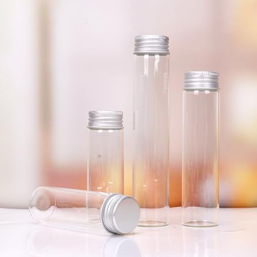 BKMAMLAB 20ml Glass vials 30pcs,With aluminum screw cap30pcs Clear Glass Bottles - Image 4
