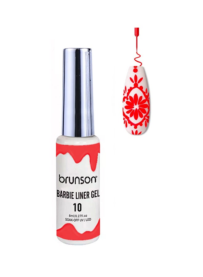 brunson Gel Liner Nail Art Paint Polish, Brush In Bottle for Soak Off Painting Drawing designs BNAGK02-10