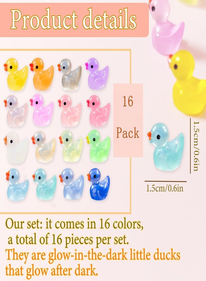 YOJO 16PCS Luminous Mini Resin Duck Fridge Magnets, Strong Colorful Refrigerator Magnets, Decorative Magnets for Fridge Locker Whiteboard Kitchen Office Classroom Decor - Image 2