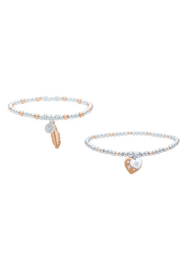 BUCKLEY LONDON - Wish Bracelet Duo - Wish Feather Bct + Heart Duo Bct - Image 1