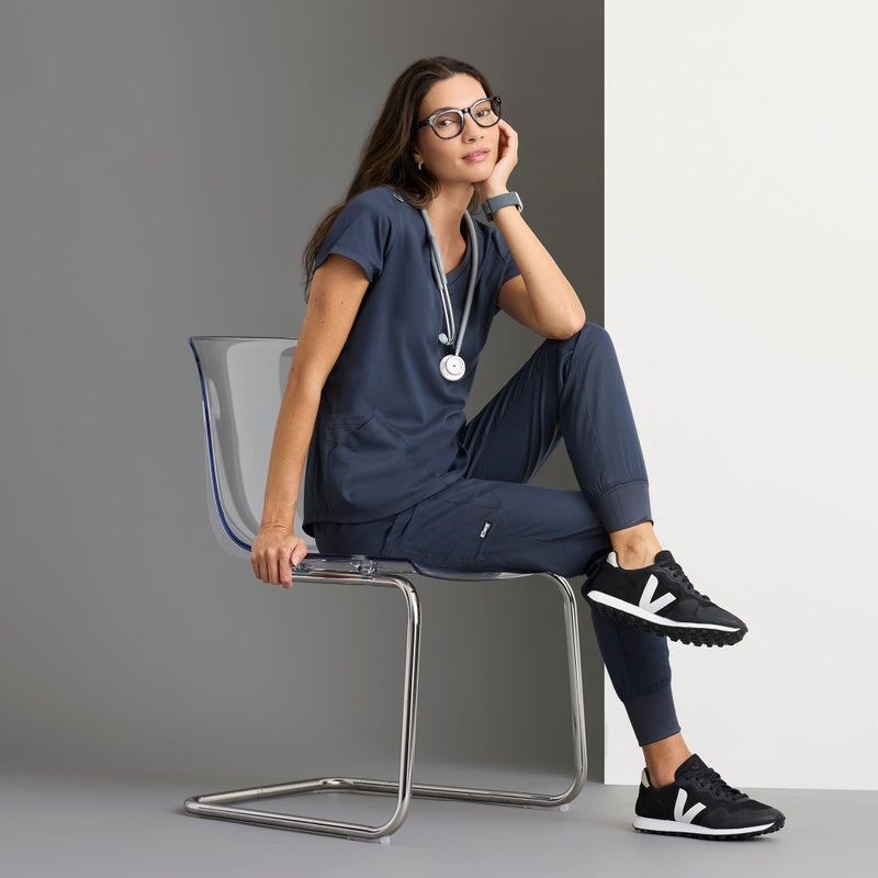 BARCO Greyâ€™s Anatomy Classic Evelyn Scrub Top for Women â€“ Black, 3-Pocket V-Neck Scrub Shirt with Natural Stretch, Super Soft Touch, Soil Release Fabric Finish â€“ Medium, Regular Fit - Image 3
